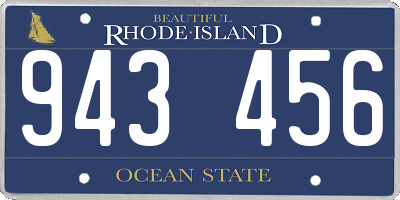 RI license plate 943456