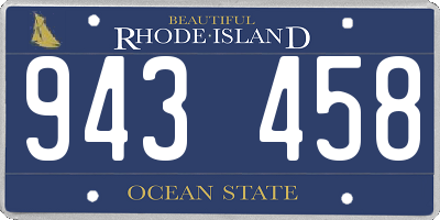 RI license plate 943458
