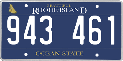 RI license plate 943461