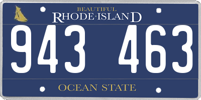 RI license plate 943463