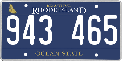 RI license plate 943465