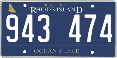 RI license plate 943474