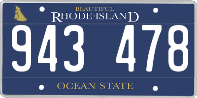 RI license plate 943478