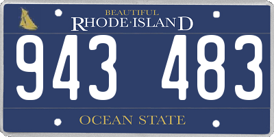 RI license plate 943483