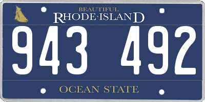 RI license plate 943492