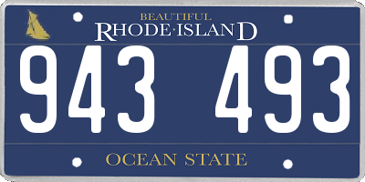 RI license plate 943493