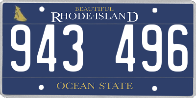RI license plate 943496