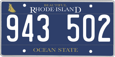 RI license plate 943502