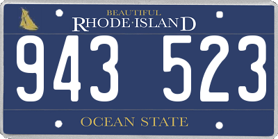 RI license plate 943523