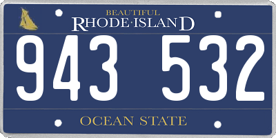 RI license plate 943532