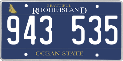 RI license plate 943535