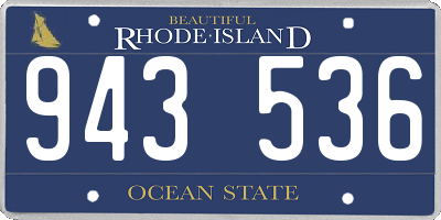 RI license plate 943536