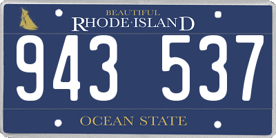RI license plate 943537