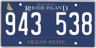 RI license plate 943538