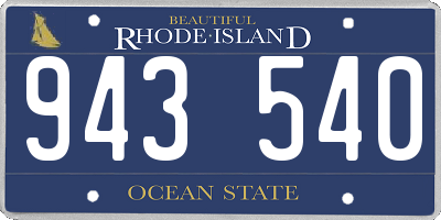 RI license plate 943540