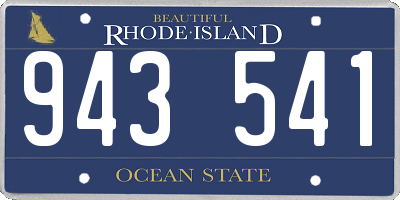 RI license plate 943541
