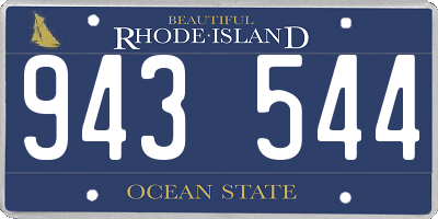 RI license plate 943544