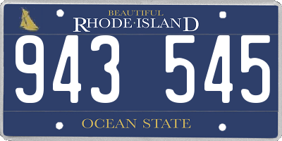 RI license plate 943545