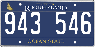 RI license plate 943546