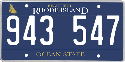 RI license plate 943547