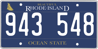 RI license plate 943548