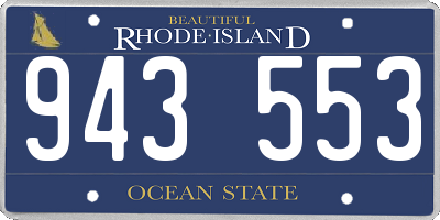 RI license plate 943553