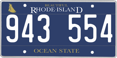 RI license plate 943554