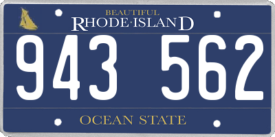 RI license plate 943562