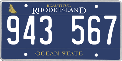 RI license plate 943567