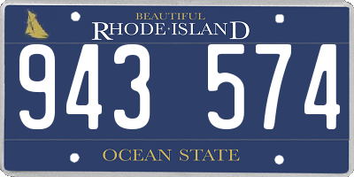 RI license plate 943574