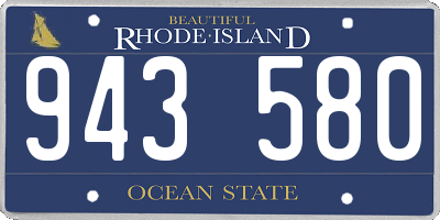 RI license plate 943580