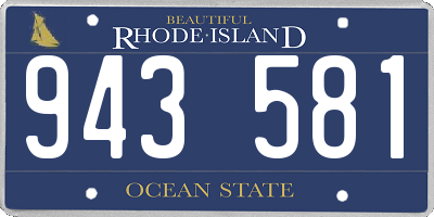 RI license plate 943581