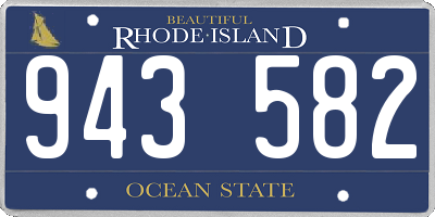 RI license plate 943582
