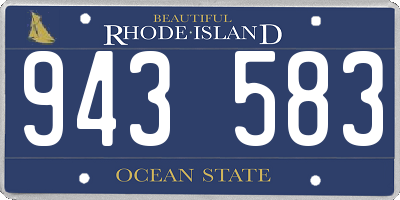 RI license plate 943583