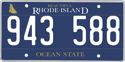 RI license plate 943588
