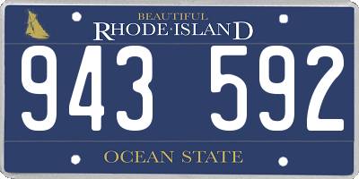 RI license plate 943592