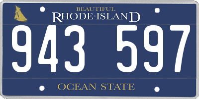 RI license plate 943597