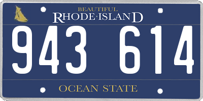 RI license plate 943614