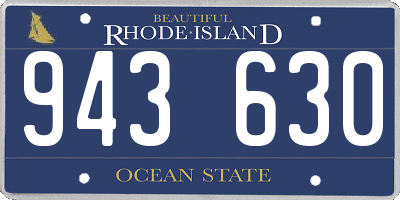 RI license plate 943630