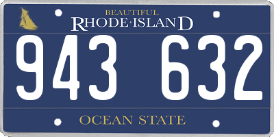 RI license plate 943632