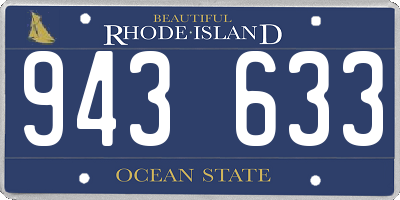 RI license plate 943633