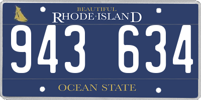 RI license plate 943634