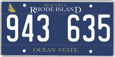 RI license plate 943635