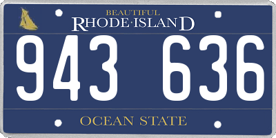 RI license plate 943636