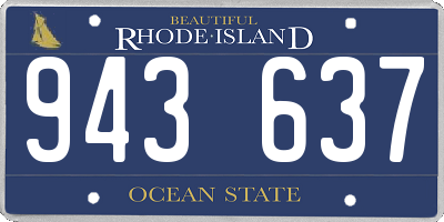 RI license plate 943637