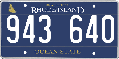 RI license plate 943640