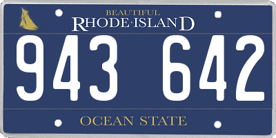 RI license plate 943642