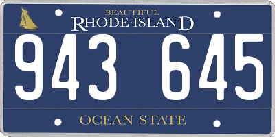 RI license plate 943645