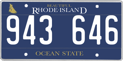 RI license plate 943646