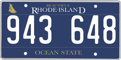 RI license plate 943648